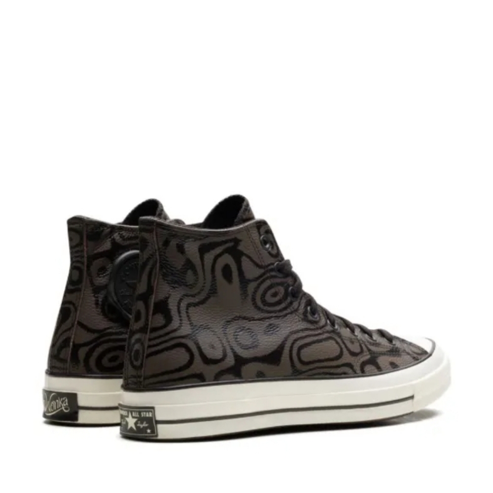 New Chuck Taylor All Star Converse "Chocolate Swirls" Hi-Top Shoes, Willy Wonka - Picture 8 of 12
